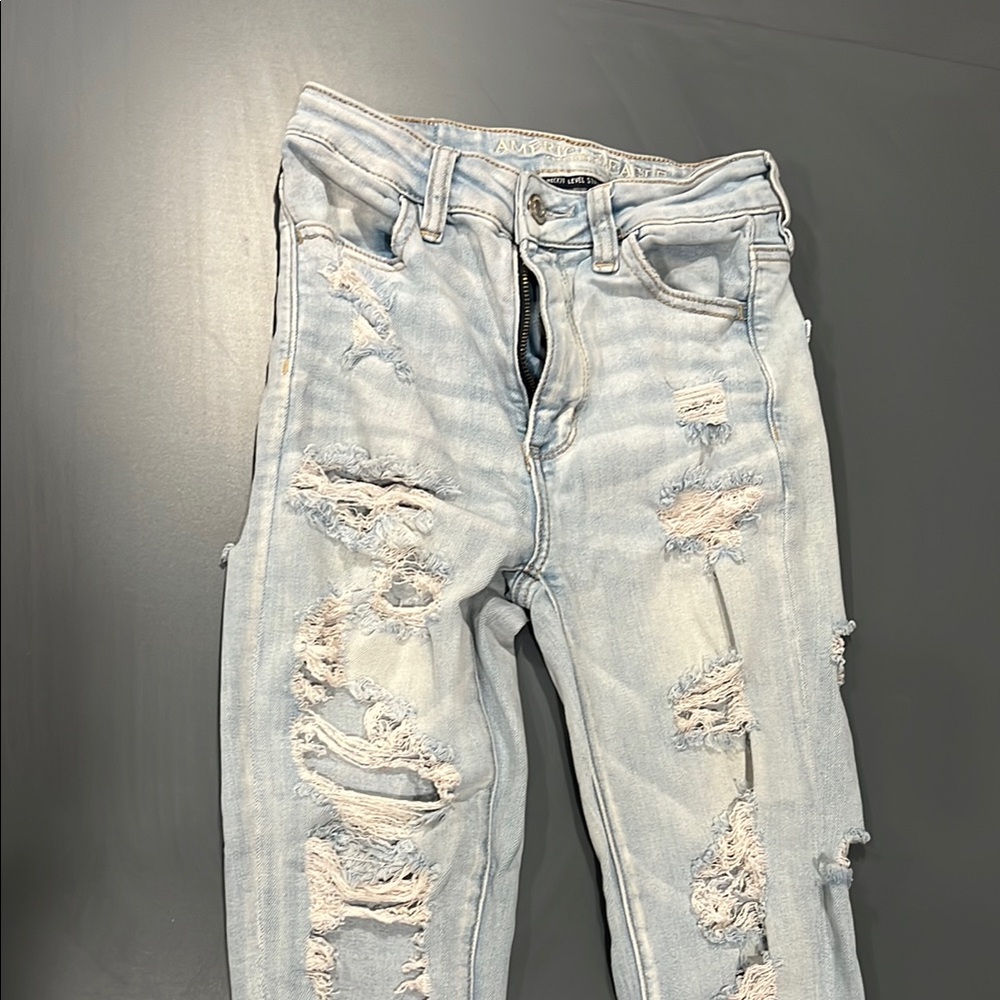 American Eagle Outfitters Blue Boyfriend Jeans Distressed